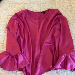J. Crew Vibrant Pink Blouse with Flared Sleeves